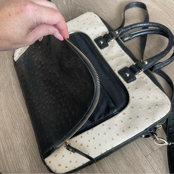 ALDO Ostrich Faux Leather Laptop Messenger Bag - Picture 9 of 11